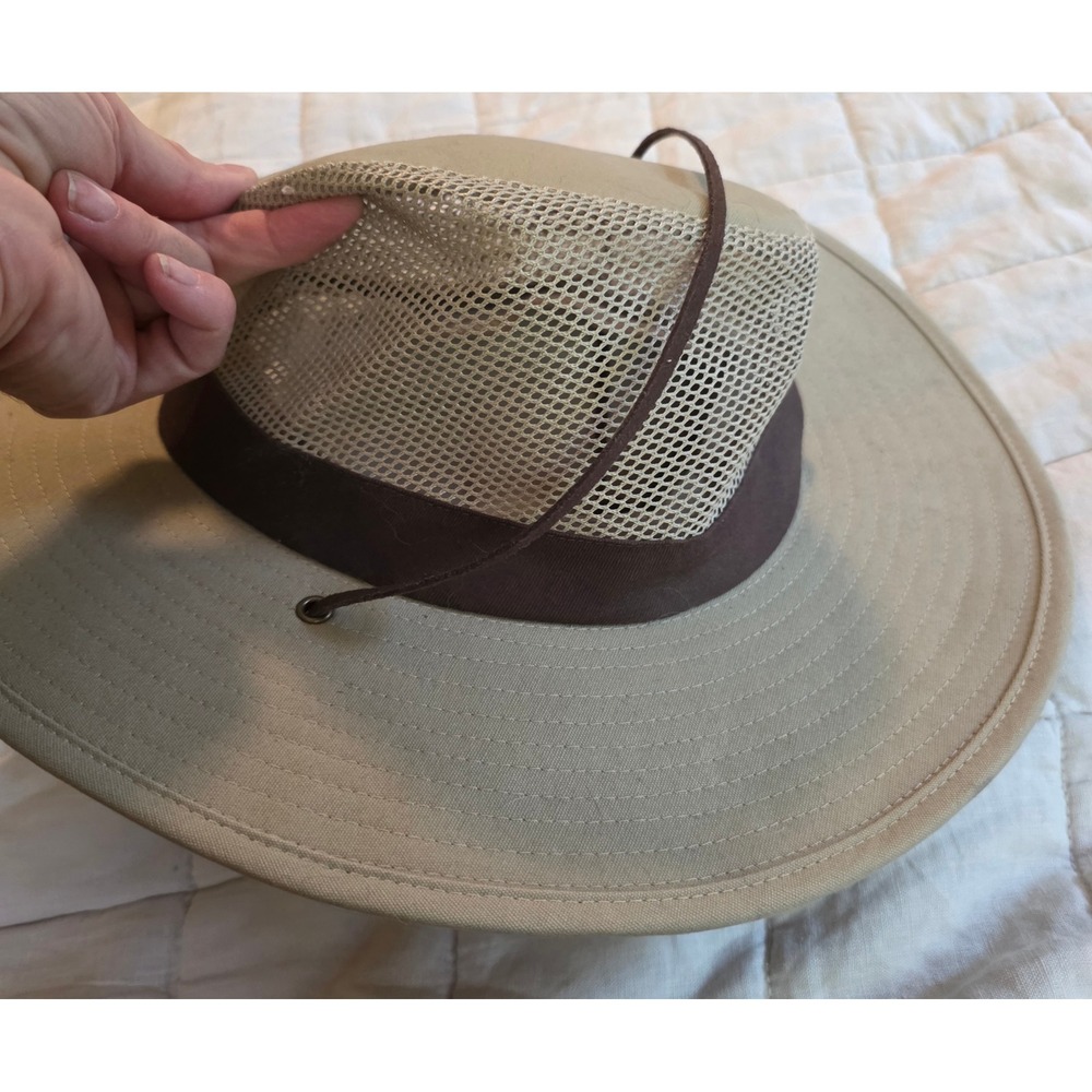 Swiss Tech Sun Hat Unisex S-M Khaki  Mesh Vent Boonie Safari Hiking Fishing